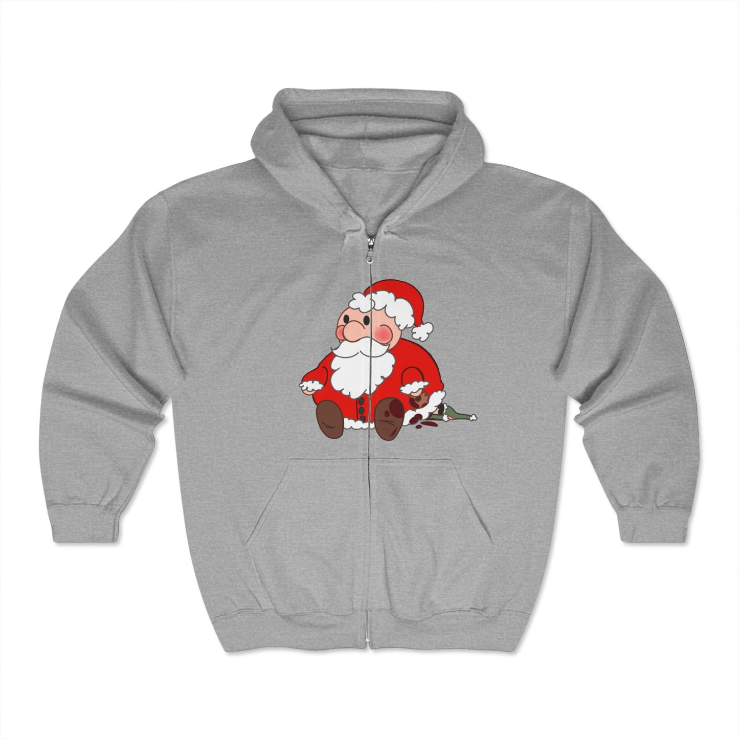 Santa's Cozy Zip-Up Hoodie, Christmas Gift, Holiday Apparel, Festive Sweatshirt, Winter Fashion, Unisex Christmas Sweatshirt