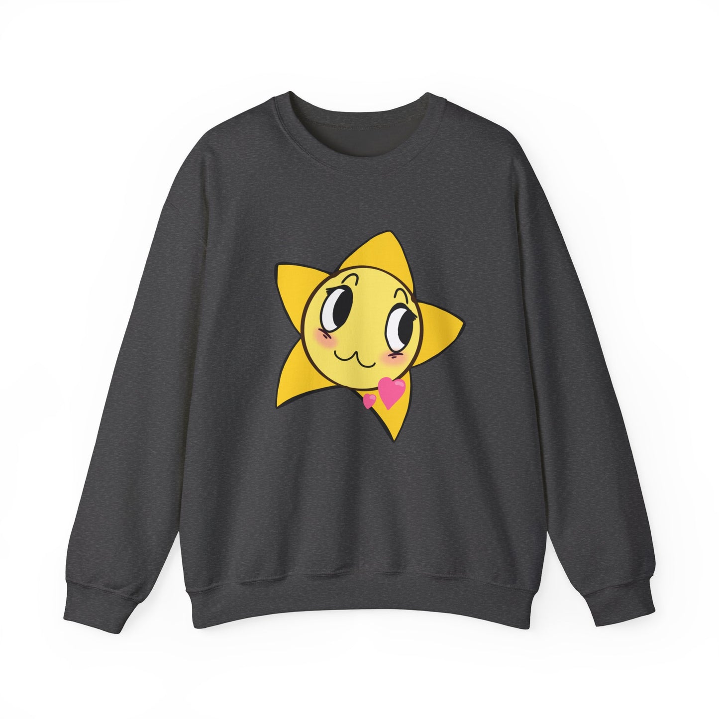 Cute Star Character Crewneck Sweatshirt, Cozy Winter Wear, Gifts for Friends, Casual Streetwear, Cute Sweatshirt