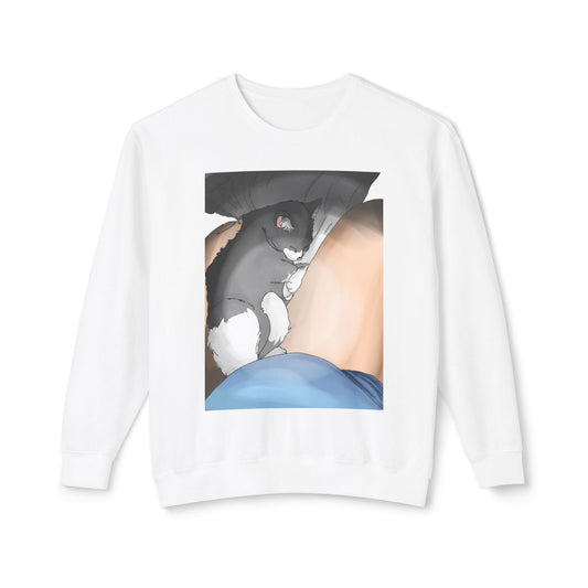 Cozy Cat Nap Unisex Lightweight Crewneck Sweatshirt