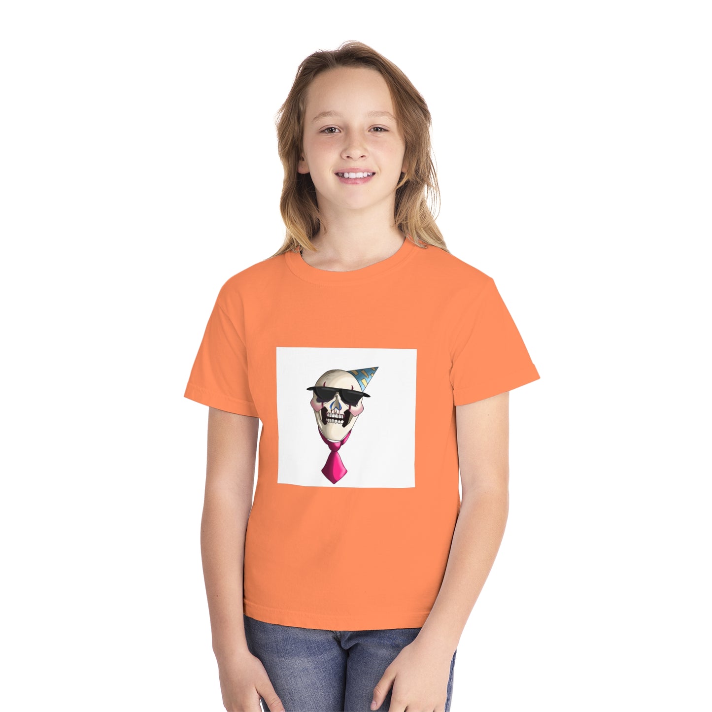 Cool Skull Party Youth Tee - Fun Graphic Tee for Celebrations