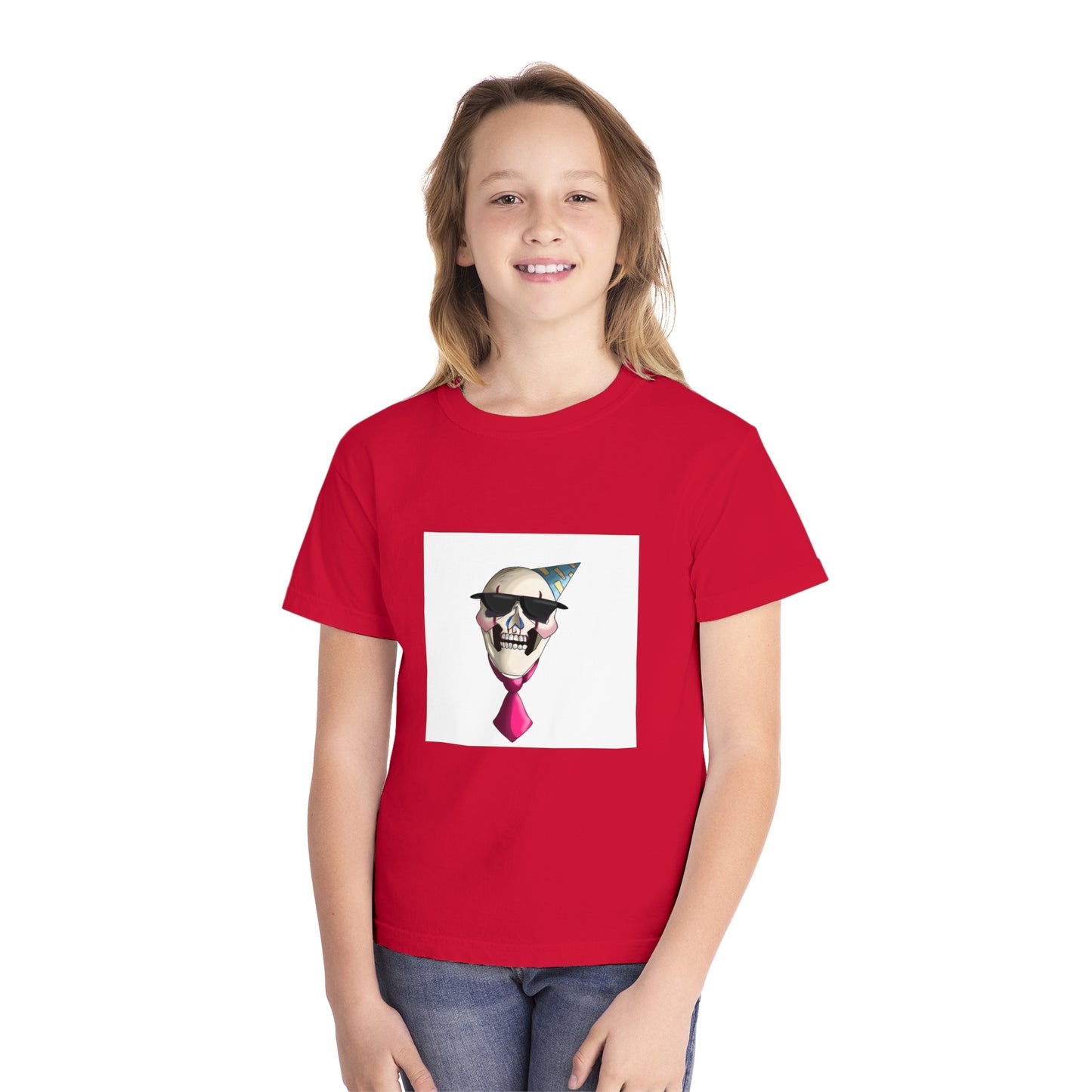 Cool Skull Party Youth Tee - Fun Graphic Tee for Celebrations