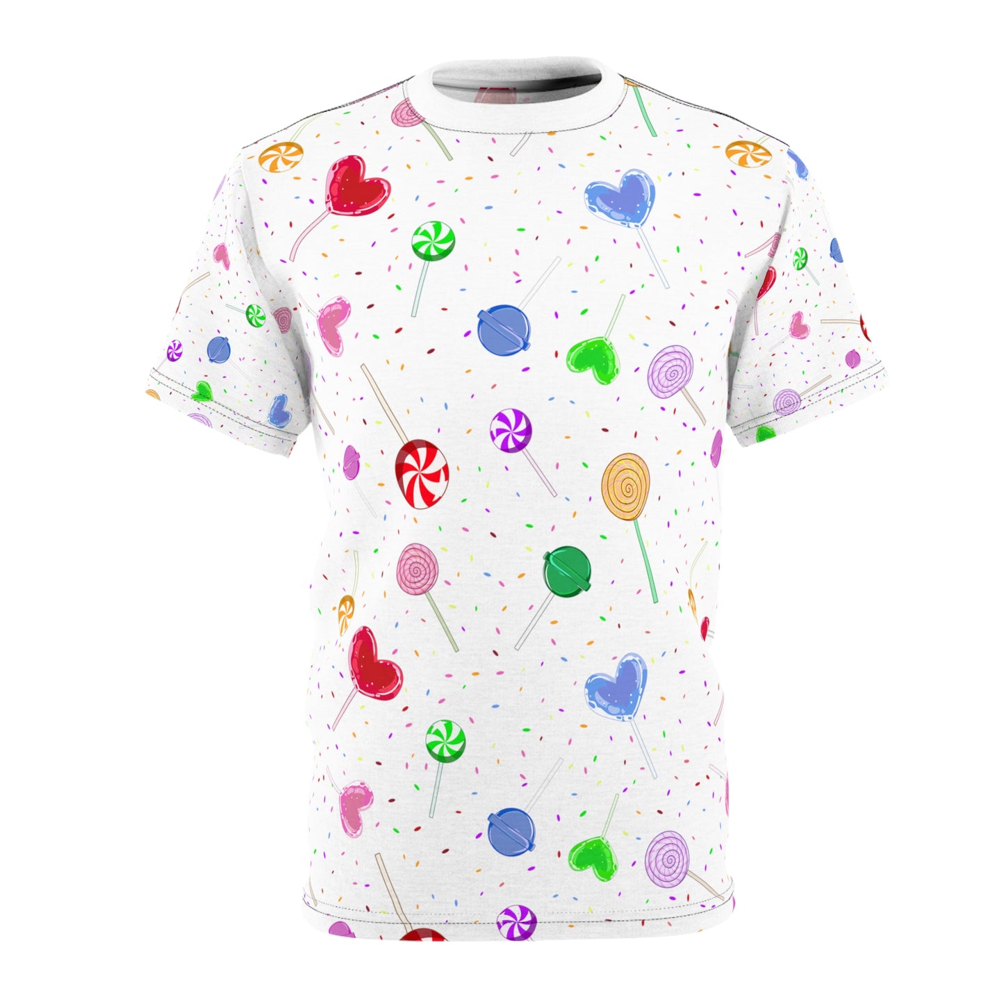 Colorful Unisex Graphic Tee with Eye & Geometric Design