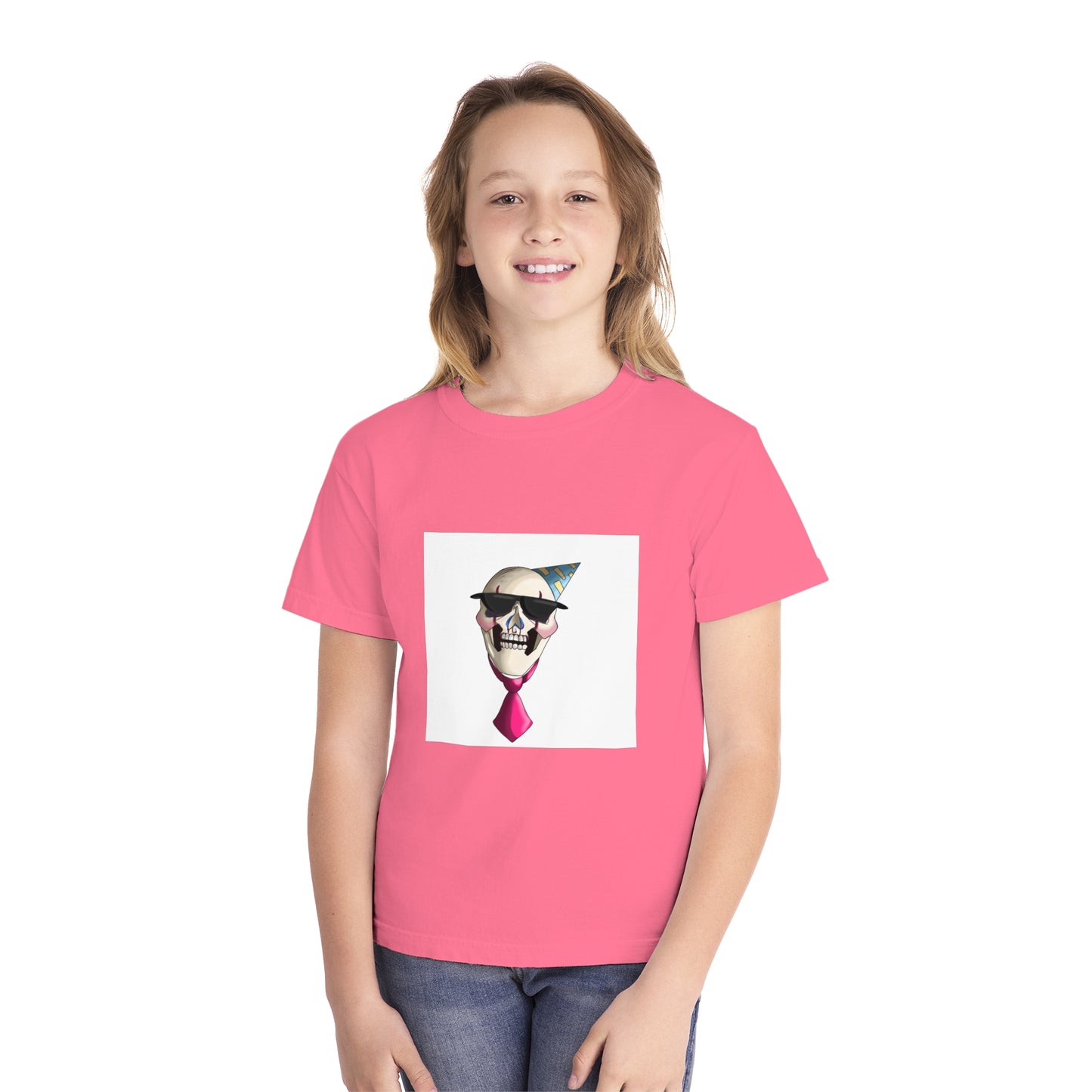 Cool Skull Party Youth Tee - Fun Graphic Tee for Celebrations