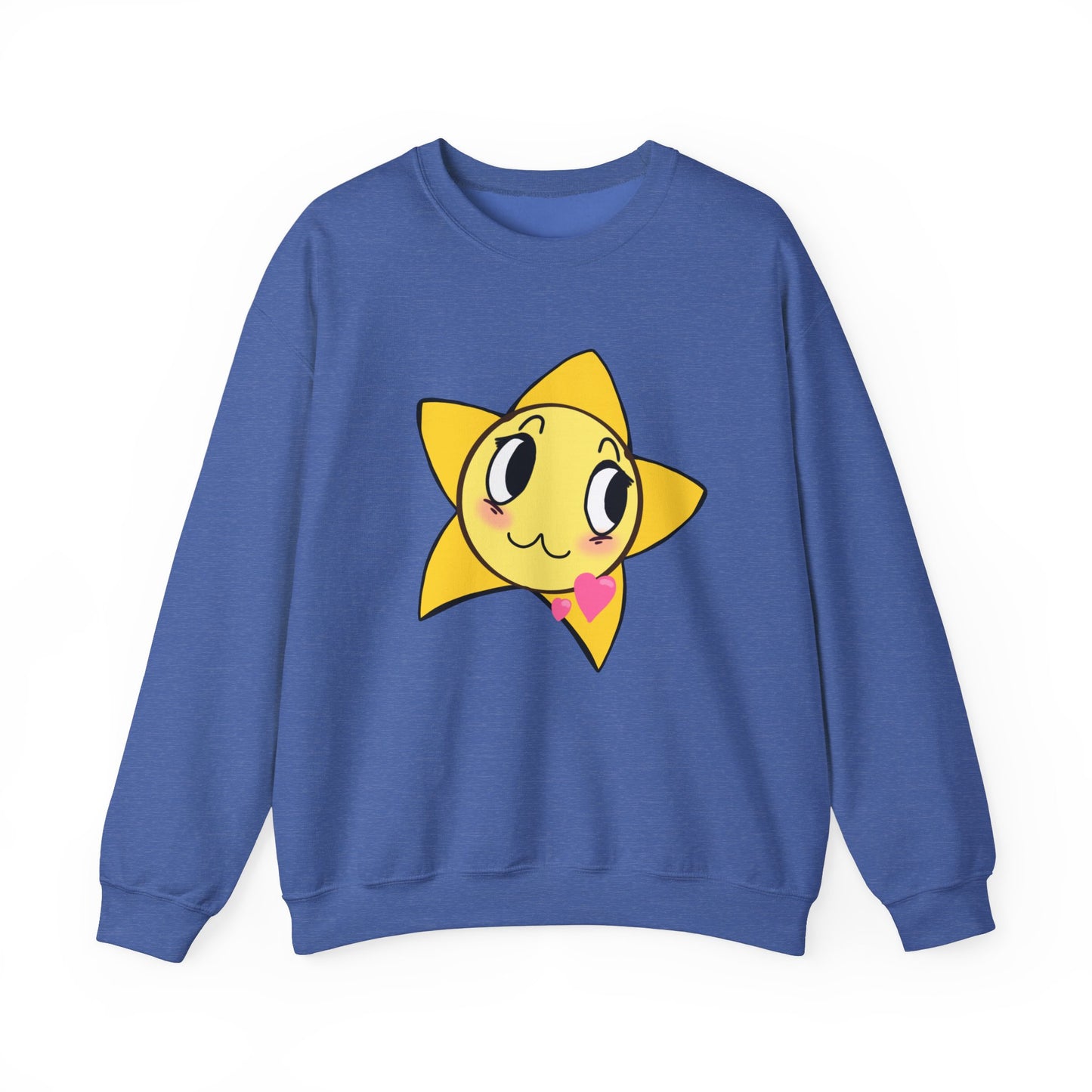 Cute Star Character Crewneck Sweatshirt, Cozy Winter Wear, Gifts for Friends, Casual Streetwear, Cute Sweatshirt