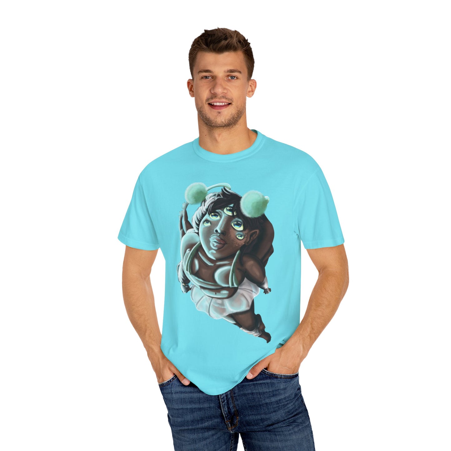 Unisex Garment-Dyed T-Shirt with Creative Pop Art Design