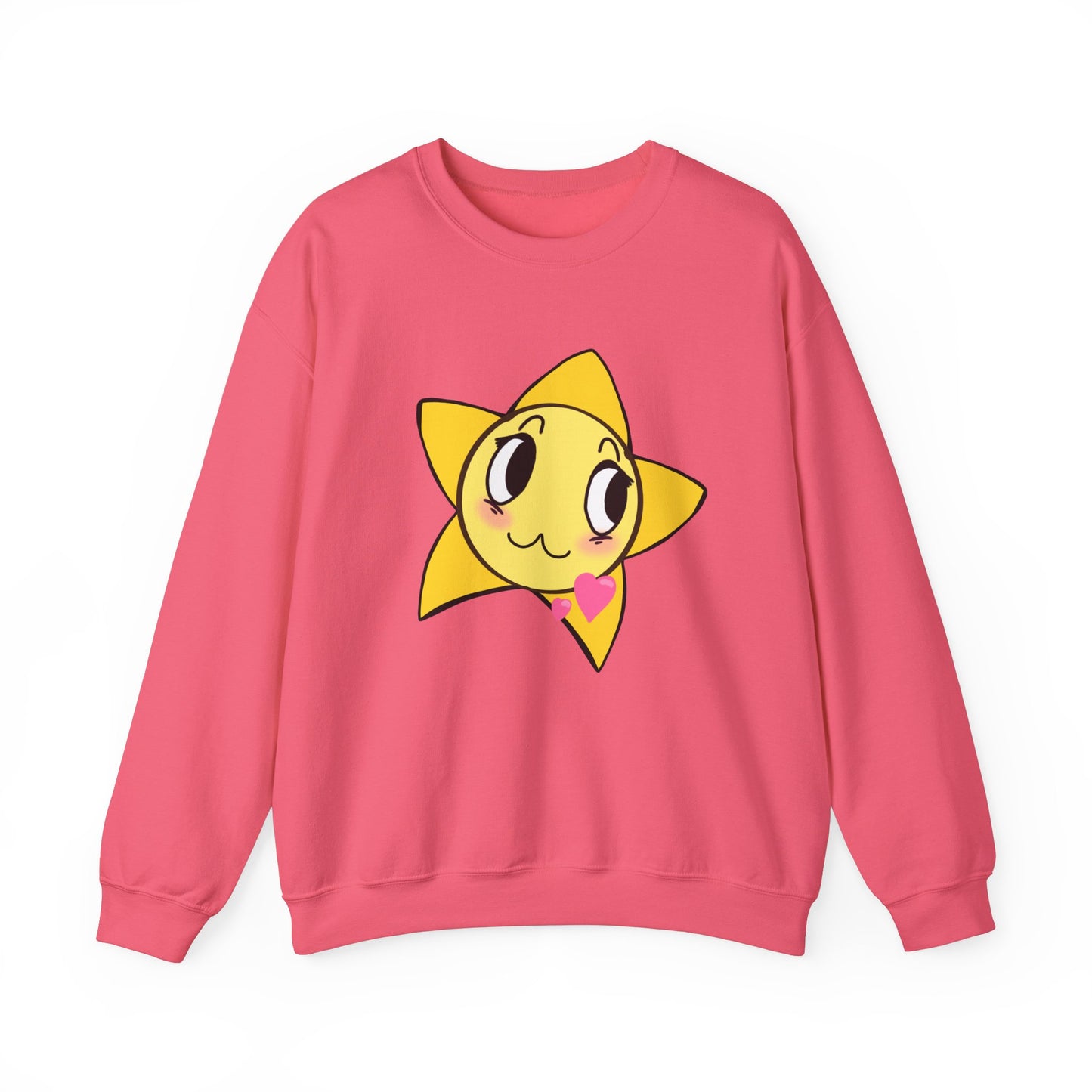 Cute Star Character Crewneck Sweatshirt, Cozy Winter Wear, Gifts for Friends, Casual Streetwear, Cute Sweatshirt