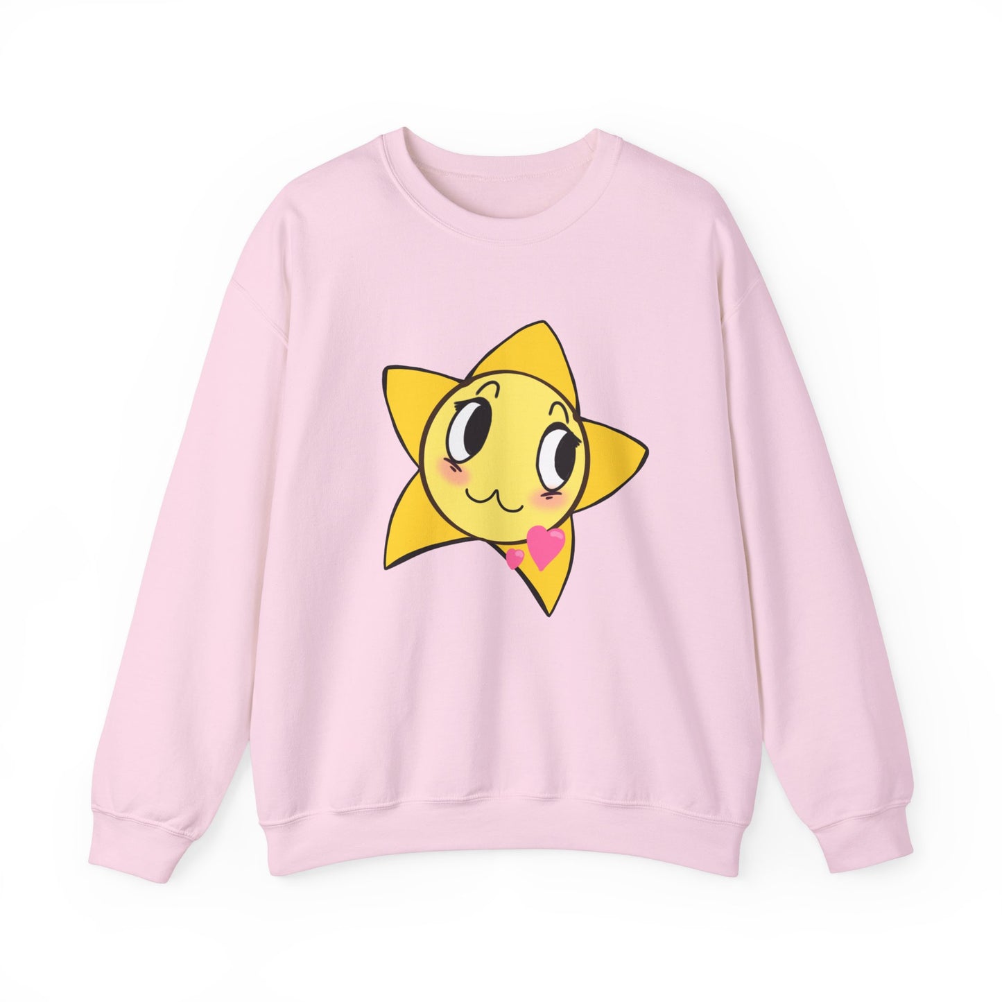 Cute Star Character Crewneck Sweatshirt, Cozy Winter Wear, Gifts for Friends, Casual Streetwear, Cute Sweatshirt