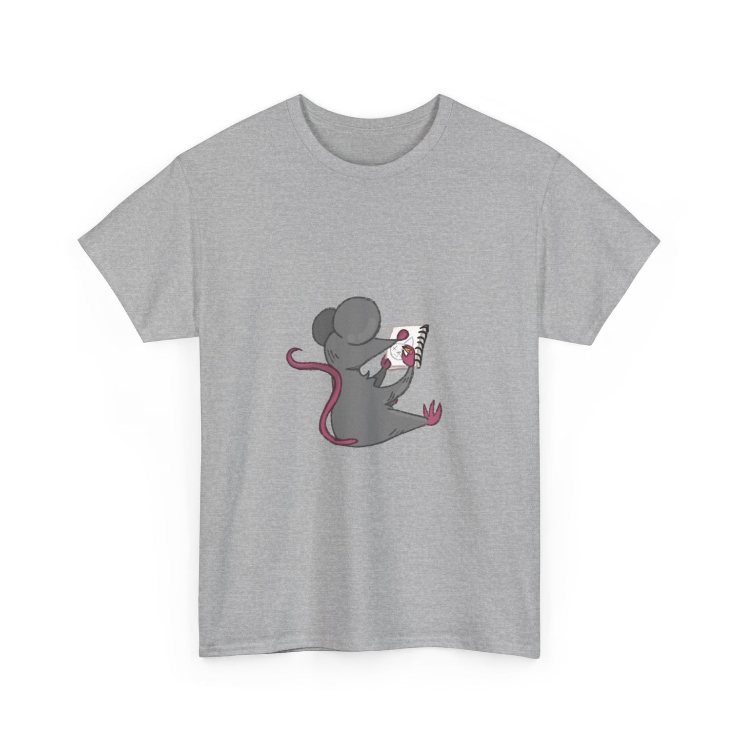 Cute Mouse Illustration Unisex Heavy Cotton Tee