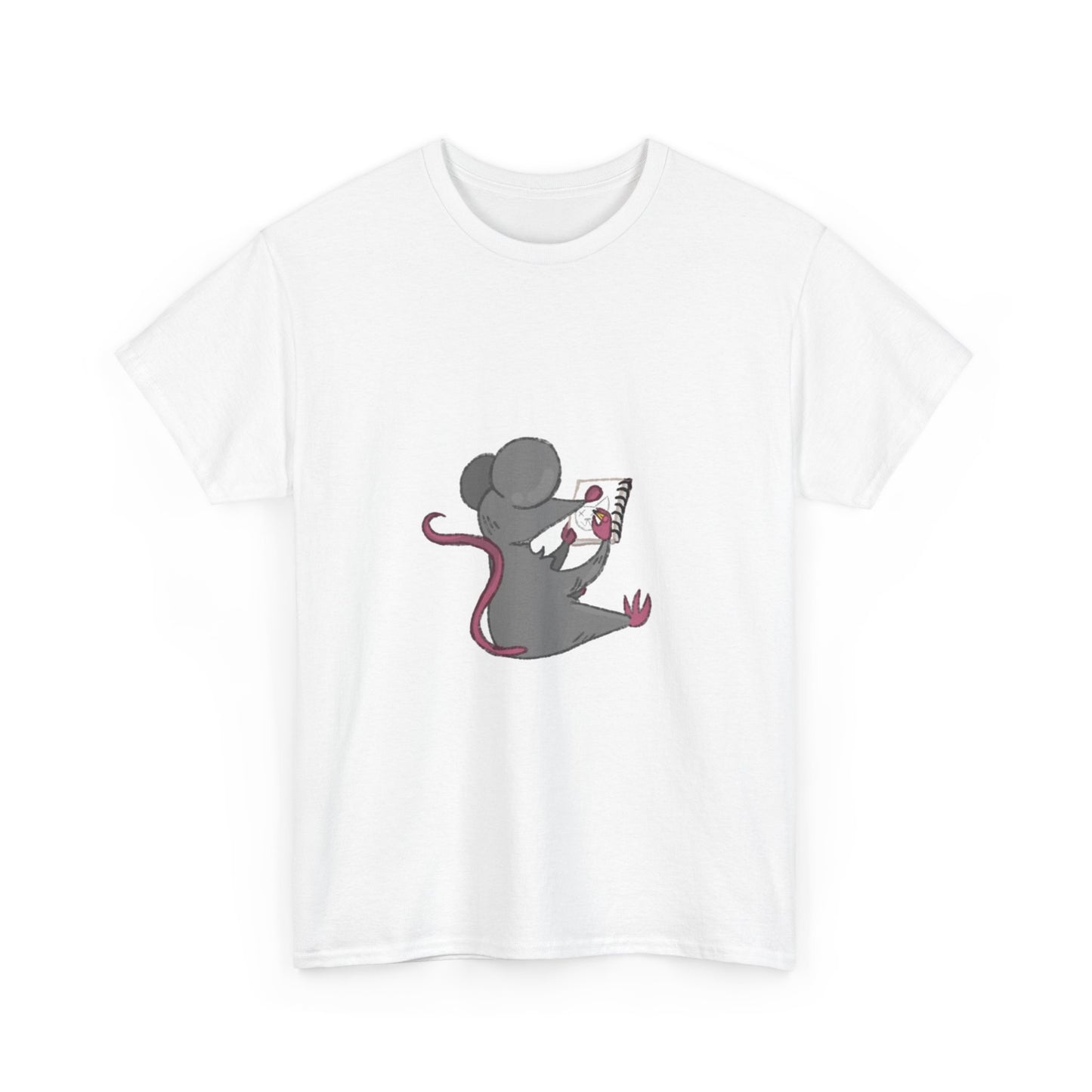 Cute Mouse Illustration Unisex Heavy Cotton Tee