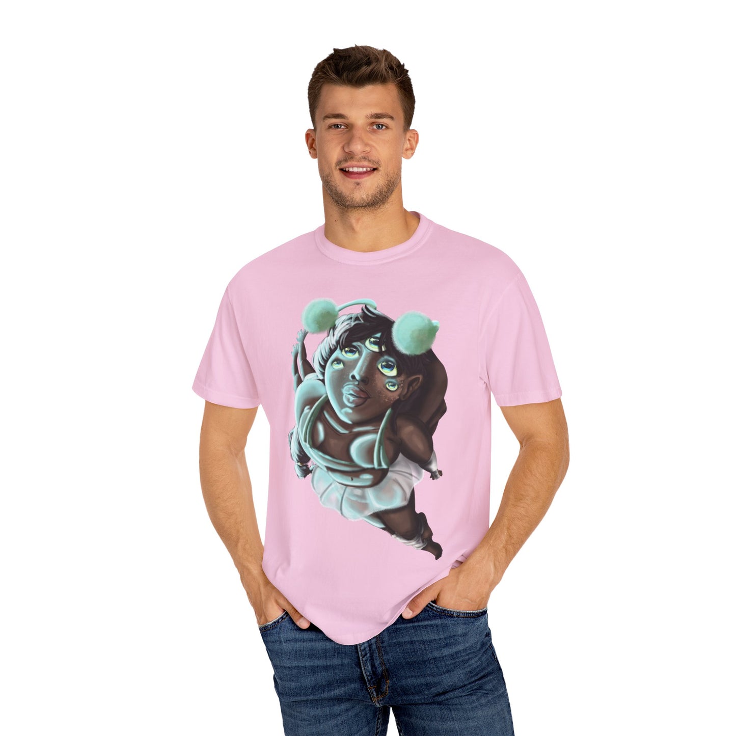 Unisex Garment-Dyed T-Shirt with Creative Pop Art Design