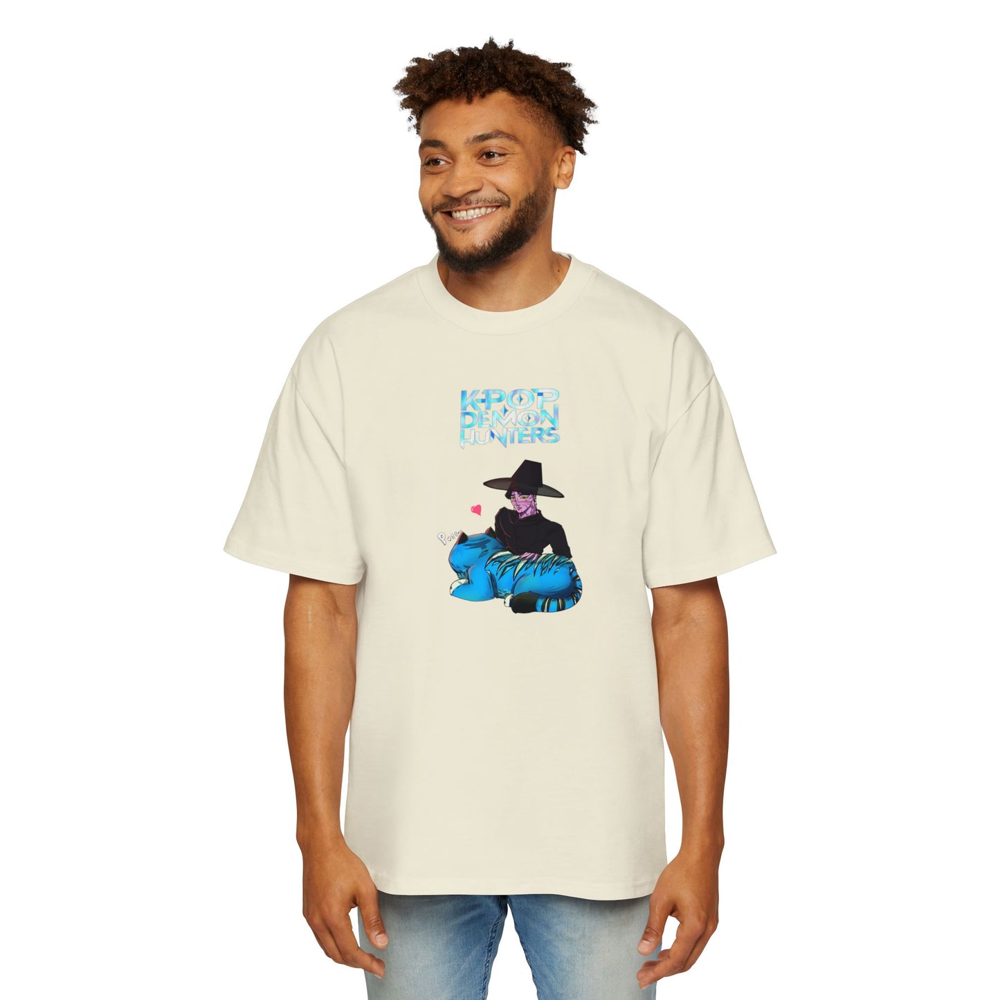 Jinu & Derpy- Men's Heavy Oversized Tee