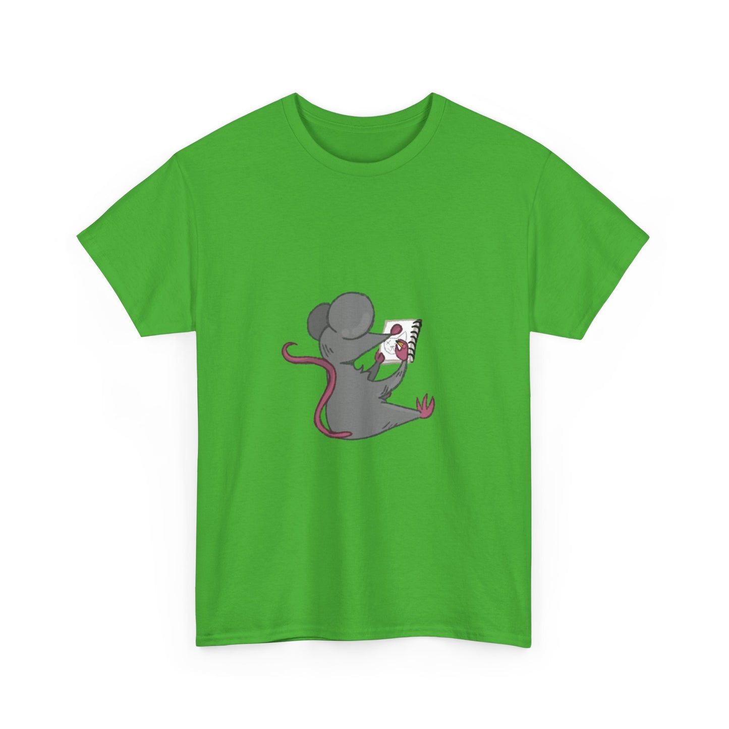 Cute Mouse Illustration Unisex Heavy Cotton Tee