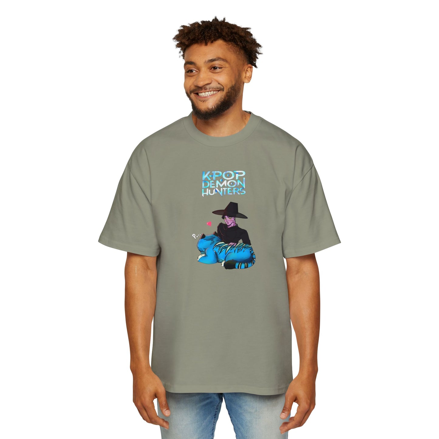 Jinu & Derpy- Men's Heavy Oversized Tee