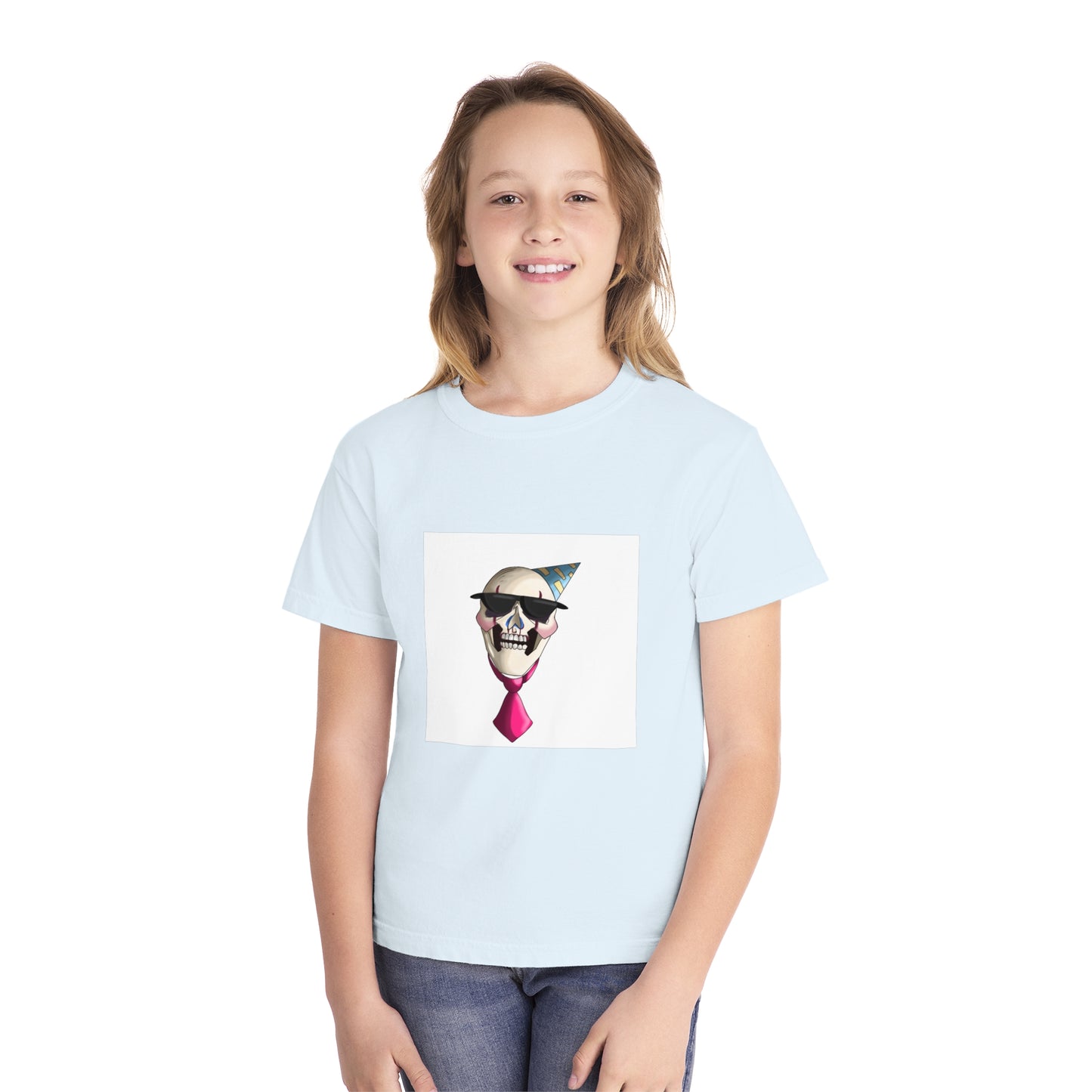 Cool Skull Party Youth Tee - Fun Graphic Tee for Celebrations